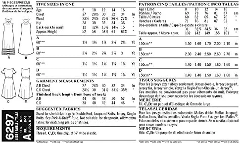 الگوی خیاطی نیو لوک 6297: لباس بافتنی دخترانه، سایز A، 8-16 سال