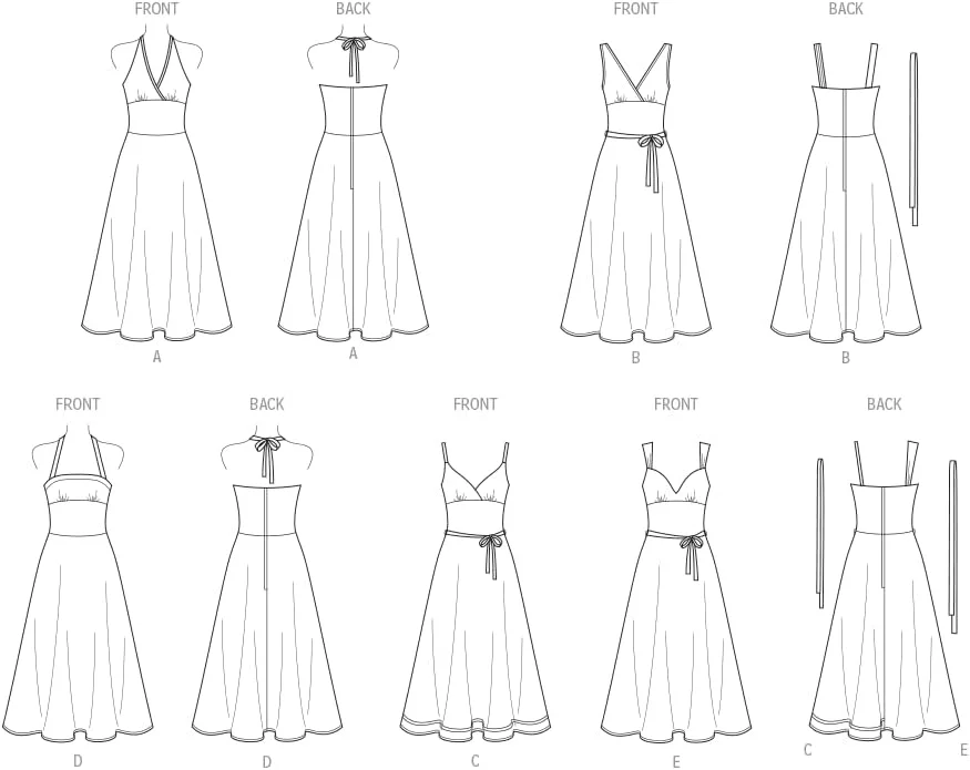 الگوی خیاطی لباس آفتابی زنانه نیو لوک UN6800A، کد طراحی N6800، سایزهای 8-10-12-14-16-18