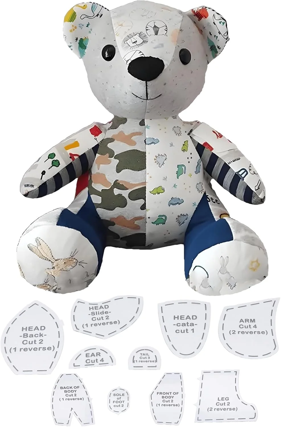 مجموعه الگوی خیاطی خرس، ابزار لحاف دوزی اکریلیک 10 تکه الگوهای خیاطی خرس قابل استفاده مجدد برای خانه (M 12 اینچ)