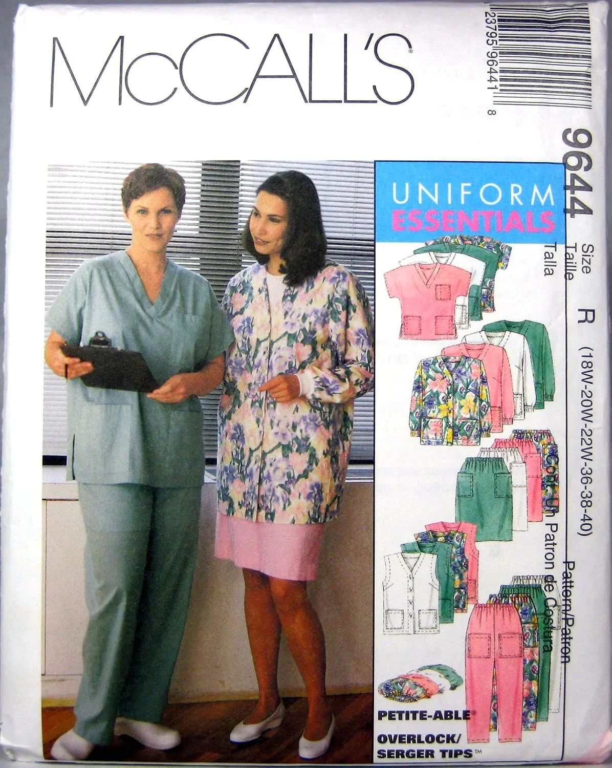 الگوی خیاطی 9644 لباس اسکراب یونیفرم سایزهای 18W-20W-22W