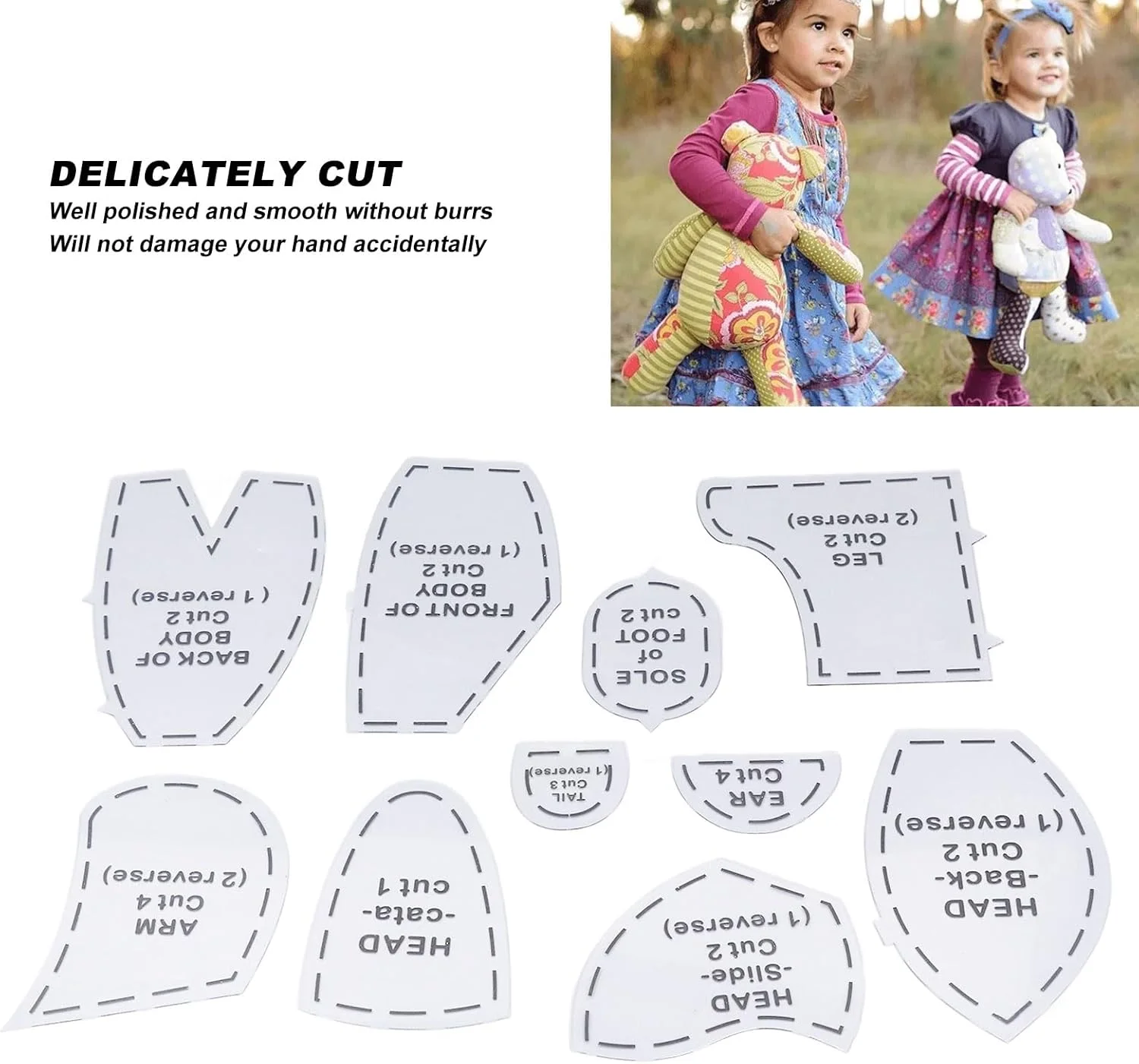 مجموعه الگوی خیاطی خرس، ابزار لحاف دوزی اکریلیک 10 تکه الگوهای خیاطی خرس قابل استفاده مجدد برای خانه (M 12 اینچ)