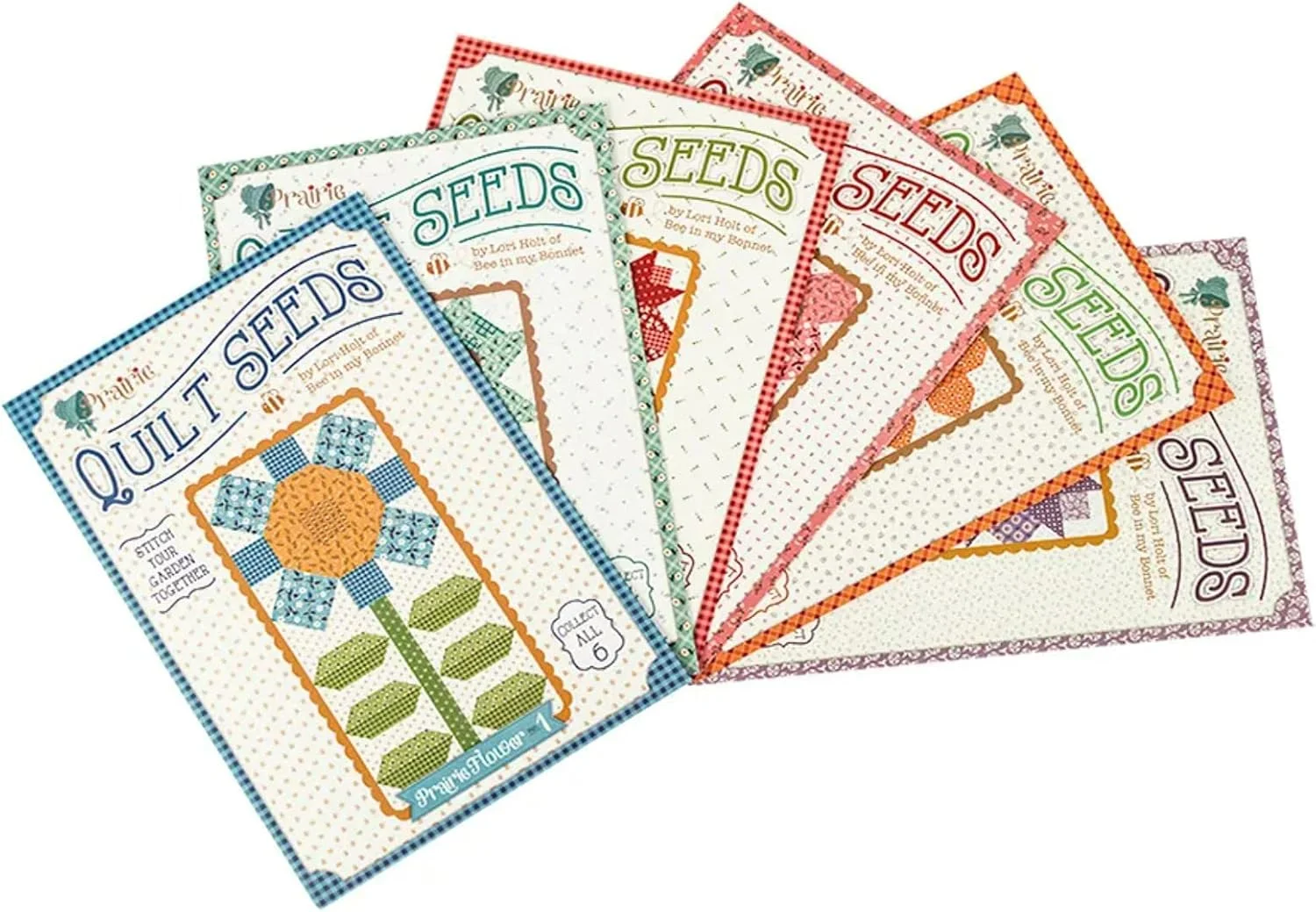 مجموعه الگوهای گل شماره 1-6 Prairie Quilt Seeds اثر لوری هولت