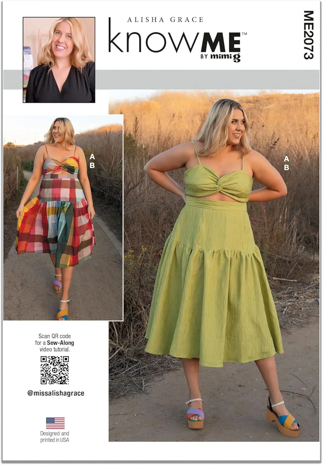 الگوی خیاطی KNOW ME مدل ME2073K5 تاپ کراپ و دامن زنانه توسط آلیشا گریس K5 (سایز 8-10-12-14-16)