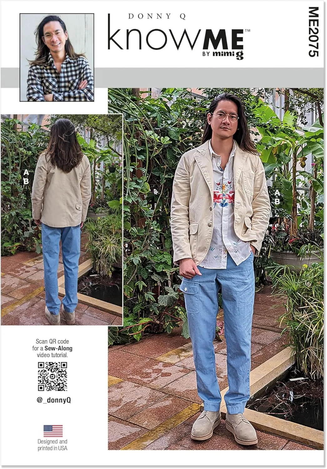 الگوی خیاطی مردانه KNOW ME مدل ME2075AA کت و شلوار توسط دانی کیو AA (سایز 34-36-38-40-42)