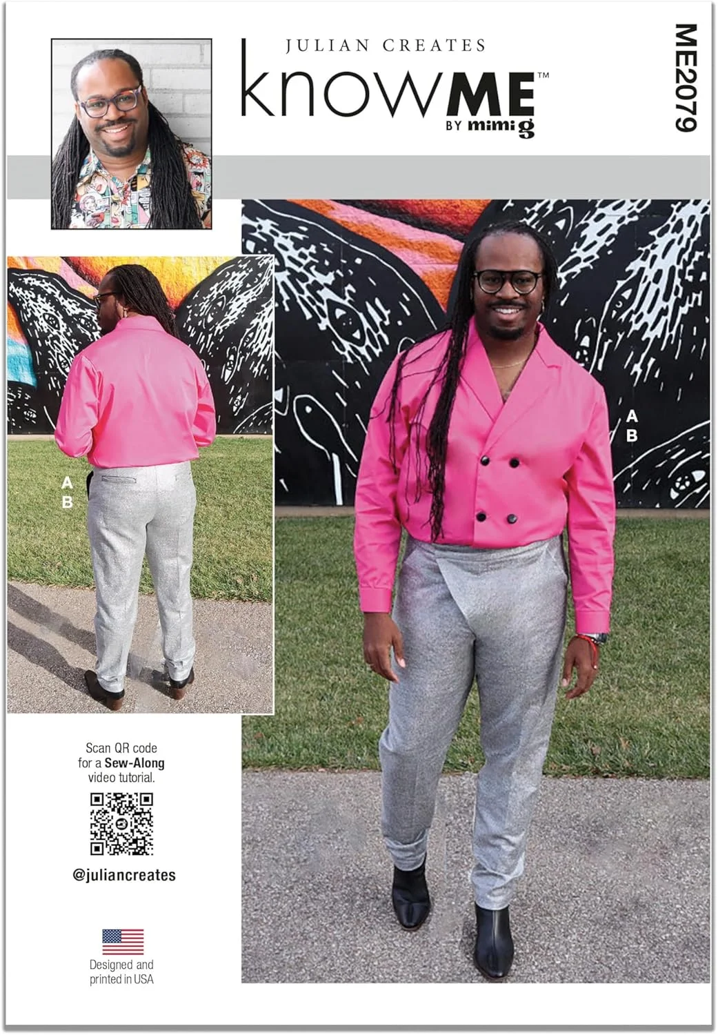 الگوی خیاطی KNOW ME مدل ME2079BB پیراهن و شلوار مردانه اثر جولین کریتز BB (48-50-52-54-56)