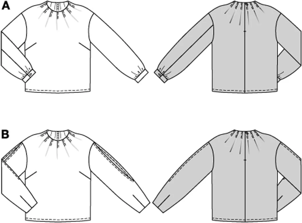 الگوی خیاطی بلوز زنانه Burda Style #5685 با پلیسه، سایز 36 تا 48