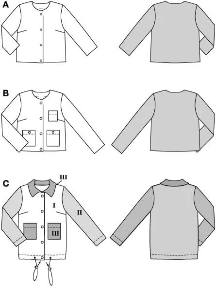 الگوی خیاطی آسان بوردا شماره 5729، کت بوکله زنانه، ژاکت فلانل به سبک پایه و ژاکت PVC، سایزهای 36-46