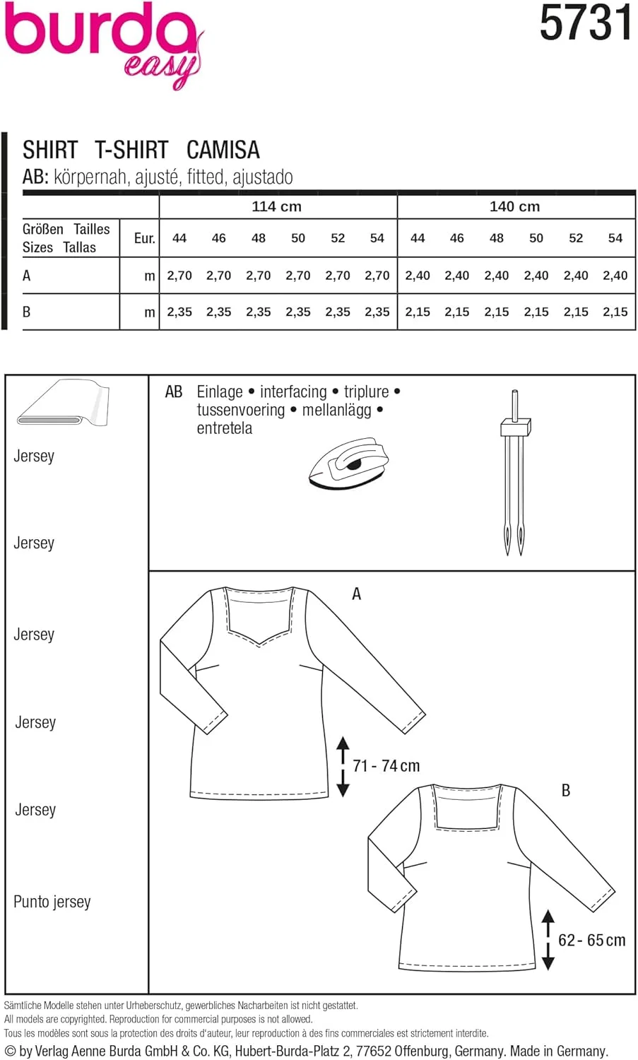 الگوی خیاطی آسان بوردا شماره 5731، پیراهن های پایه زنانه با یقه قلبی و مربعی، سایز 46-56 الگوی خیاطی آسان بوردا شماره 5731، پیراهن های پایه زنانه با یقه قلبی و مربعی، سایز 46-56