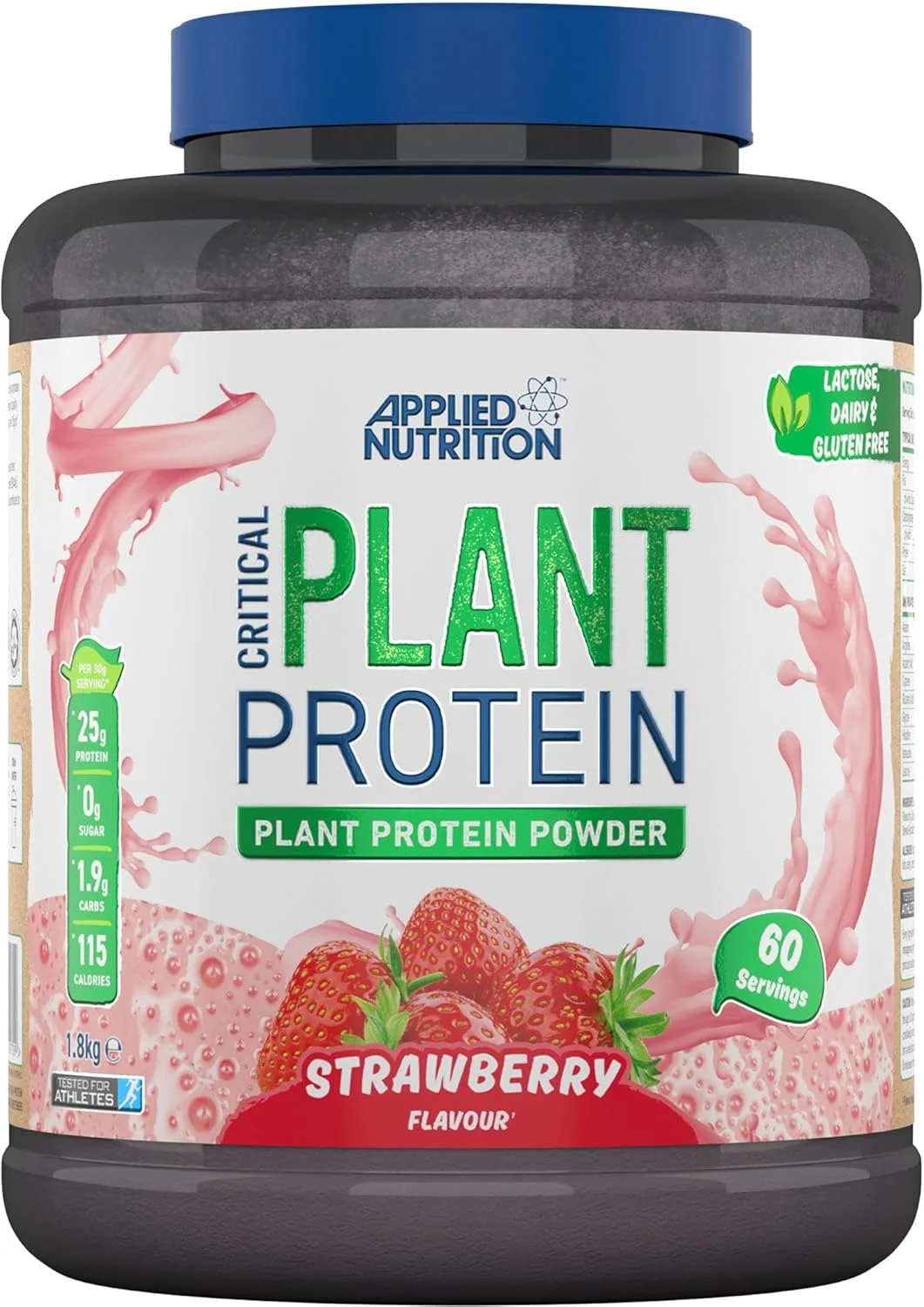 پودر پروتئین گیاهی Applied Nutrition - شیک پروتئین وگان گیاهی Critical Plant با پروتئین های سویا، نخود، برنج قهوه ای و اسیدهای آمینه ضروری - مکمل بدنسازی بدون لبنیات (1.8 کیلوگرم - 60 سروینگ) (توت فرنگی) پودر پروتئین گیاهی Applied Nutrition - شیک پروتئین وگان گیاهی Critical Plant با پروتئین های سویا، نخود، برنج قهوه ای و اسیدهای آمینه ضروری - مکمل بدنسازی بدون لبنیات (1.8 کیلوگرم - 60 سروینگ) (توت فرنگی)