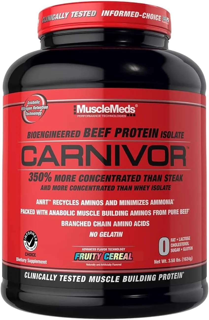 پودر پروتئین ایزوله گوشت گاو MuscleMeds CARNIVOR، عضله سازی، ریکاوری، بدون لاکتوز، بدون شکر، بدون چربی، 23 گرم پروتئین، غلات میوه ای، 56 سروینگ پودر پروتئین ایزوله گوشت گاو MuscleMeds CARNIVOR، عضله سازی، ریکاوری، بدون لاکتوز، بدون شکر، بدون چربی، 23 گرم پروتئین، غلات میوه ای، 56 سروینگ