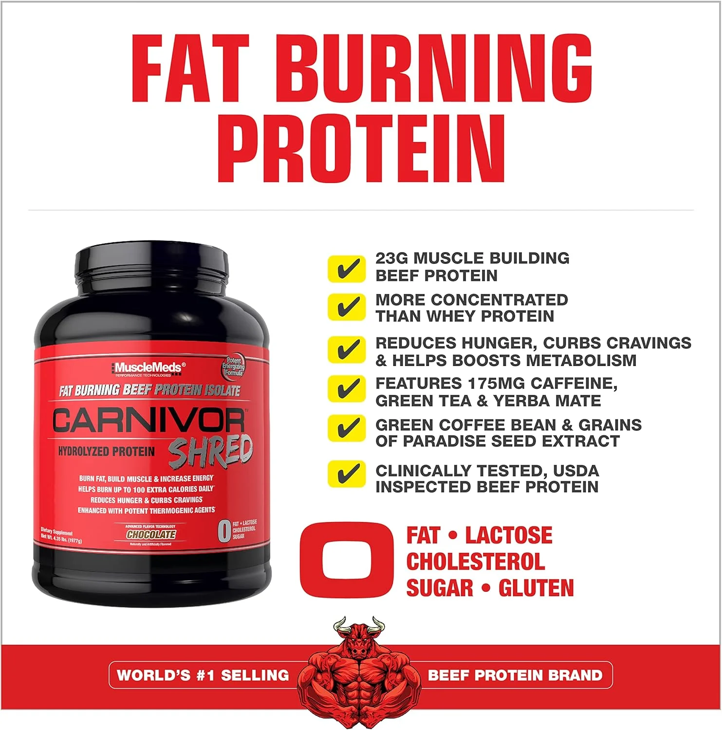 MuscleMeds Carnivor Shred پروتئین ایزوله گوشت گاو هیدرولیز شده چربی سوز، بدون لاکتوز، بدون شکر، بدون چربی، شکلاتی، 4.36 پوند - حلال MuscleMeds Carnivor Shred پروتئین ایزوله گوشت گاو هیدرولیز شده چربی سوز، بدون لاکتوز، بدون شکر، بدون چربی، شکلاتی، 4.36 پوند - حلال