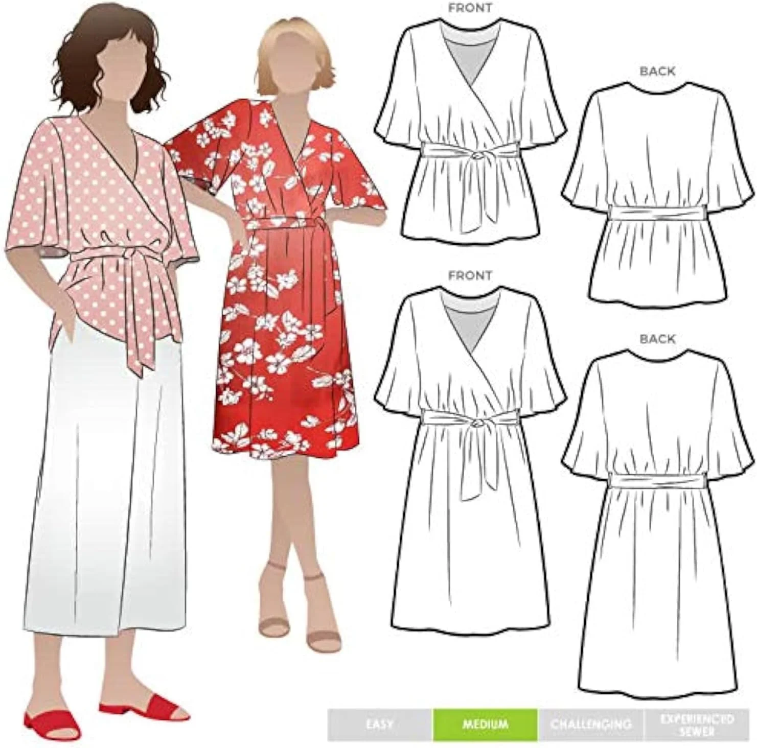 الگوی خیاطی استایل آرک - لباس یا تاپ بونیتا سایزهای 04-16