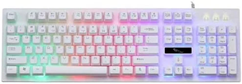 ست کیبورد و ماوس سیم دار USB مخصوص بازی G20 با نور پس زمینه رنگین کمانی LED