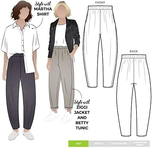 الگوی خیاطی Style Arc - شلوار بافته شده باب (سایزهای 10-22)