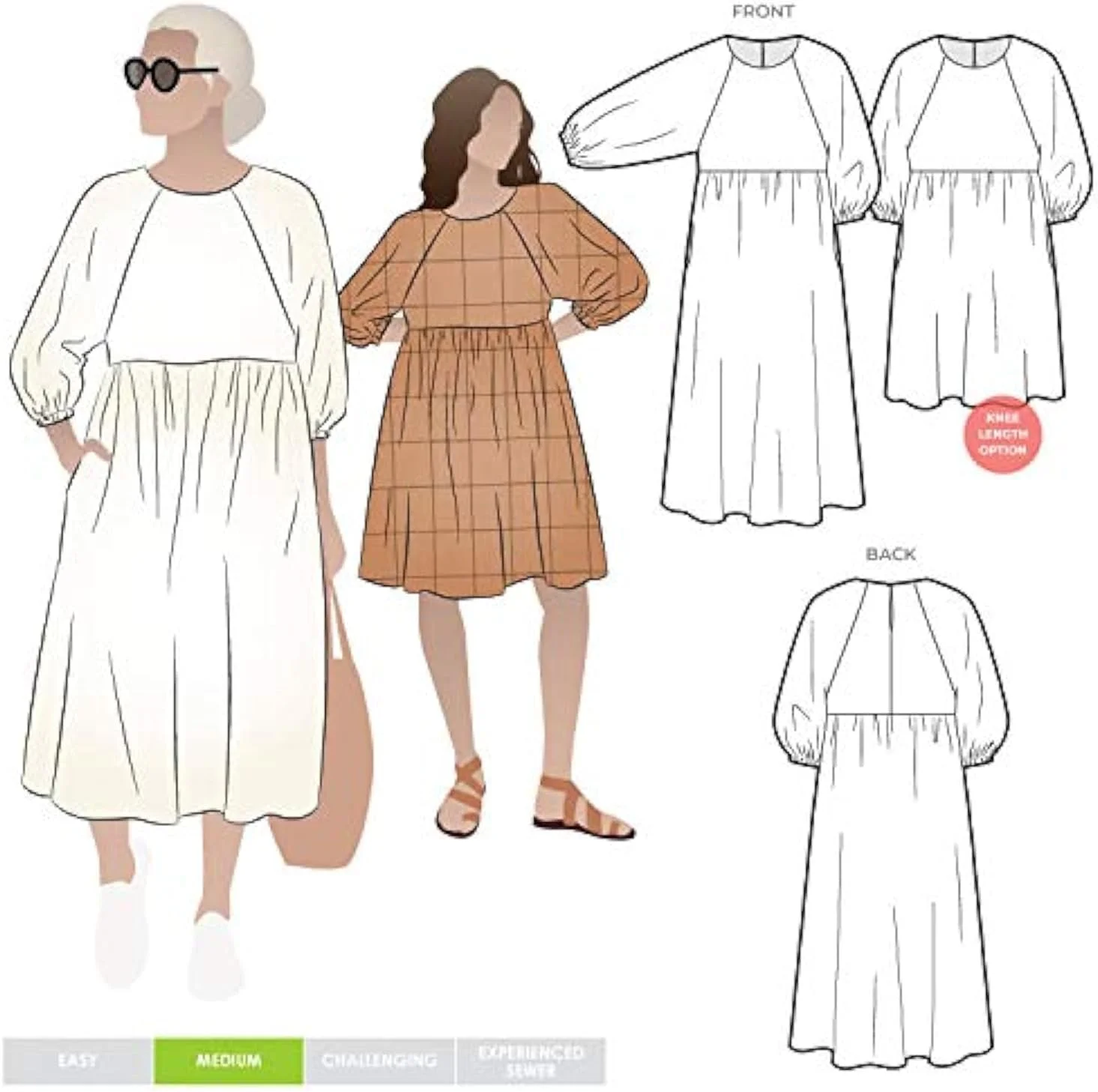 الگوی خیاطی Style Arc - پیراهن بافتنی Hope (سایزهای 04-16)