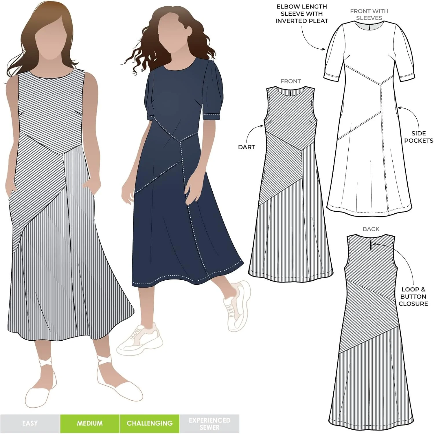 الگوی خیاطی Style Arc - لباس بافتنی Yvette (سایزهای 18-30)