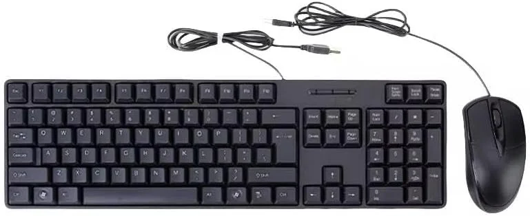 ست کیبورد و ماوس سیم دار USB، سایز کامل، مشکی