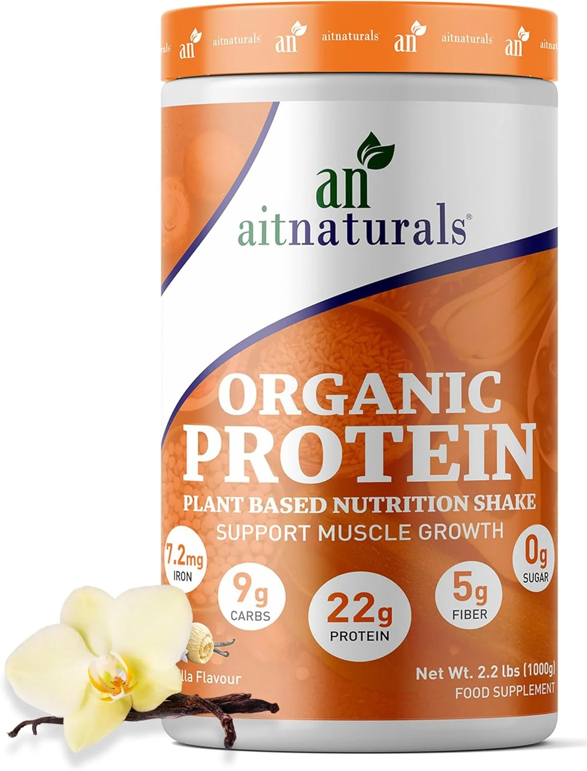 پودر پروتئین ارگانیک گیاهی Aitnaturals با طعم وانیل فرانسوی، 1 کیلوگرم، 2.2 پوند، 25 سروینگ - 20 گرم پروتئین نخود فرنگی در هر سروینگ | ایده آل برای اسموتی ها و شیک ها | پشتیبانی از رشد عضلات و ریکاوری بعد از تمرین، وگان پودر پروتئین ارگانیک گیاهی Aitnaturals با طعم وانیل فرانسوی، 1 کیلوگرم، 2.2 پوند، 25 سروینگ - 20 گرم پروتئین نخود فرنگی در هر سروینگ | ایده آل برای اسموتی ها و شیک ها | پشتیبانی از رشد عضلات و ریکاوری بعد از تمرین، وگان