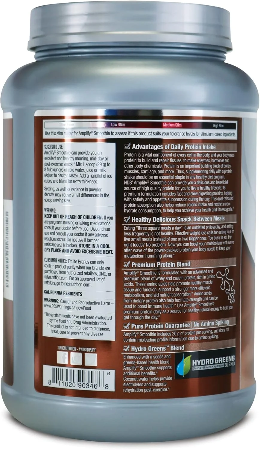 پودر پروتئین وی اسموتی Amplify NDS Nutrition با سبزیجات و آمینو اسیدهای افزوده - عضله سازی بدون چربی، افزایش قدرت، انرژی ماندگار و چربی سوزی - شکلات دوبل (30 سروینگ) پودر پروتئین وی اسموتی Amplify NDS Nutrition با سبزیجات و آمینو اسیدهای افزوده - عضله سازی بدون چربی، افزایش قدرت، انرژی ماندگار و چربی سوزی - شکلات دوبل (30 سروینگ)