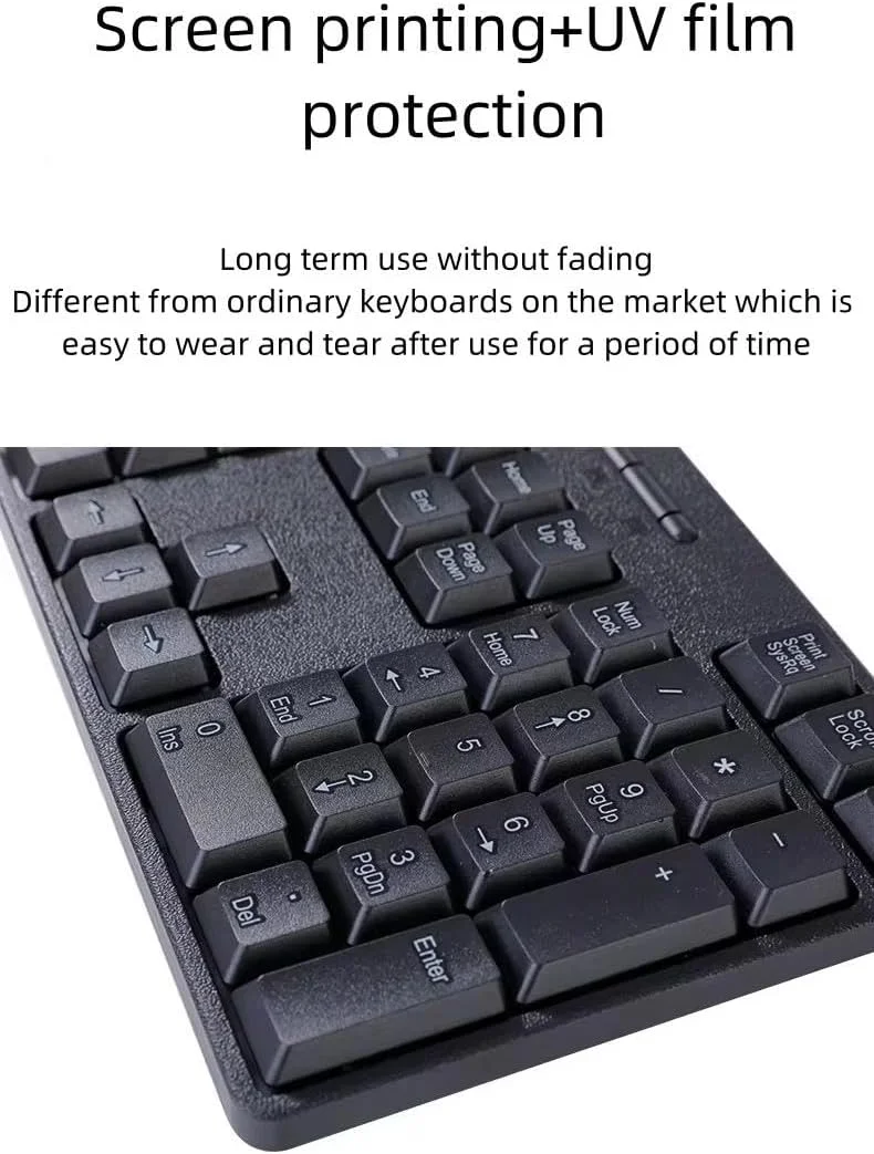 ست کیبورد و ماوس سیم دار USB، سایز کامل، مشکی ست کیبورد و ماوس سیم دار USB، سایز کامل، مشکی