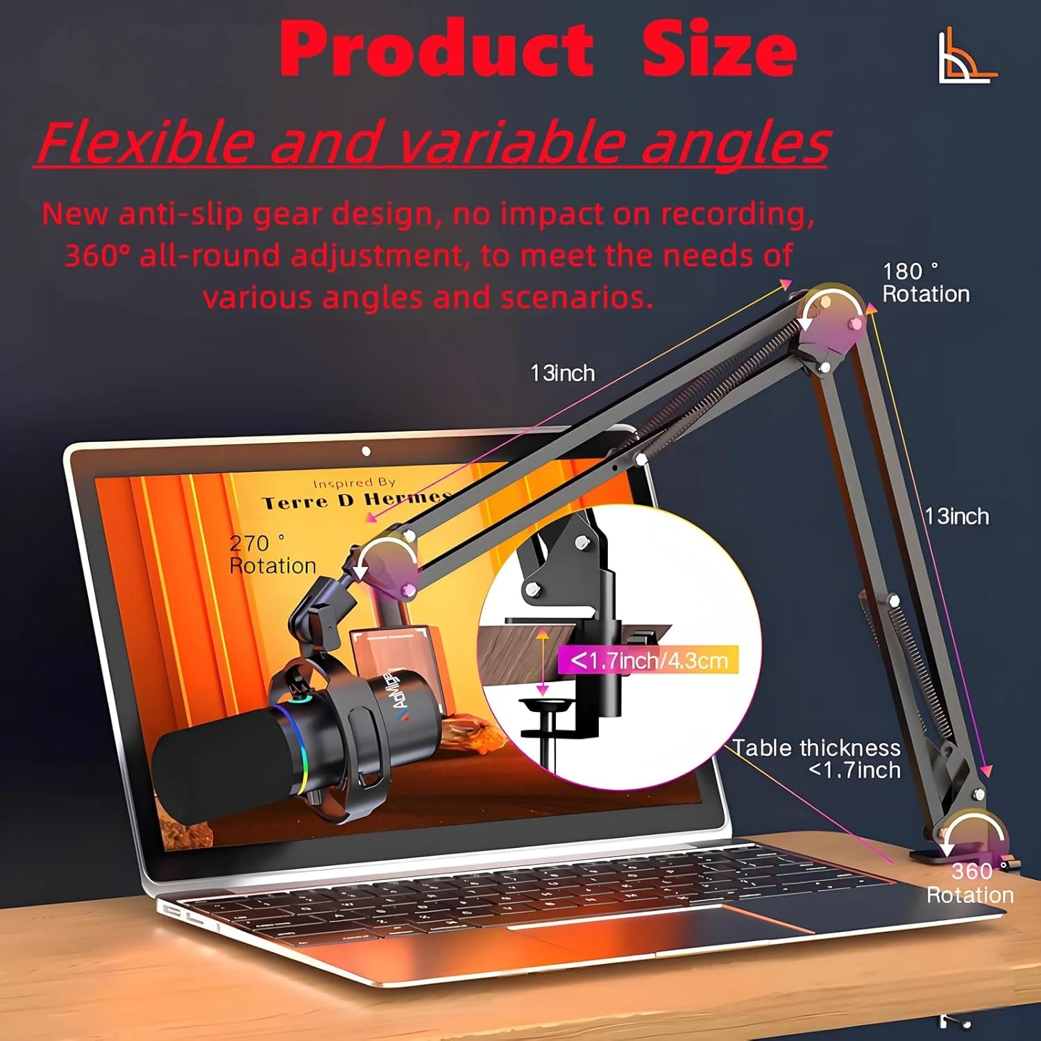 مجموعه میکروفون دینامیک، میکروفون گیمینگ XLR/USB، میکروفون پادکست RGB با دکمه قطع صدا، جک هدفون، پایه بازویی بوم، میکروفون کندانسور حذف نویز برای استریم، پادکست، بازی، صداگذاری، ضبط مجموعه میکروفون دینامیک، میکروفون گیمینگ XLR/USB، میکروفون پادکست RGB با دکمه قطع صدا، جک هدفون، پایه بازویی بوم، میکروفون کندانسور حذف نویز برای استریم، پادکست، بازی، صداگذاری، ضبط