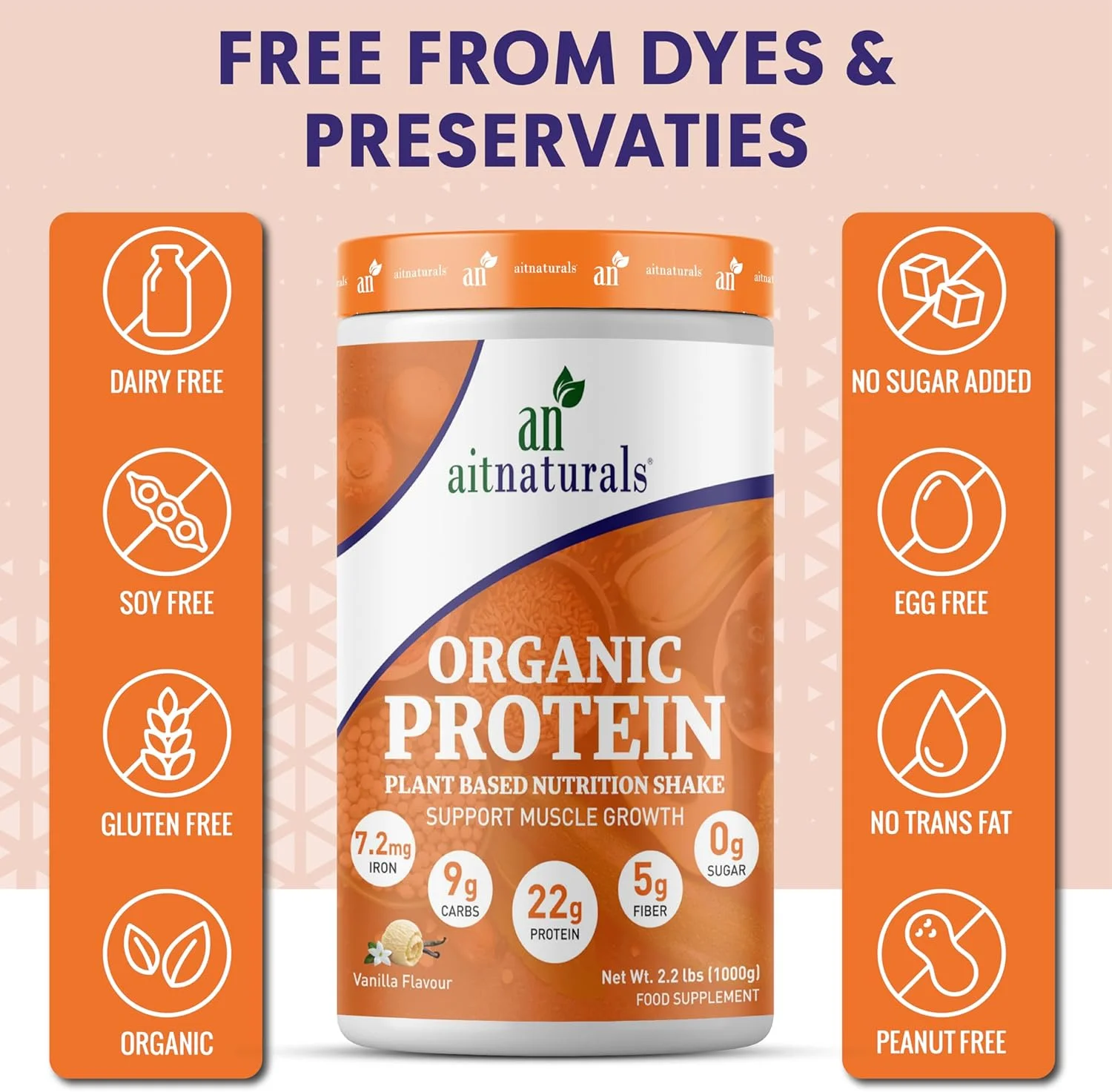 پودر پروتئین ارگانیک گیاهی Aitnaturals با طعم وانیل فرانسوی، 1 کیلوگرم، 2.2 پوند، 25 سروینگ - 20 گرم پروتئین نخود فرنگی در هر سروینگ | ایده آل برای اسموتی ها و شیک ها | پشتیبانی از رشد عضلات و ریکاوری بعد از تمرین، وگان پودر پروتئین ارگانیک گیاهی Aitnaturals با طعم وانیل فرانسوی، 1 کیلوگرم، 2.2 پوند، 25 سروینگ - 20 گرم پروتئین نخود فرنگی در هر سروینگ | ایده آل برای اسموتی ها و شیک ها | پشتیبانی از رشد عضلات و ریکاوری بعد از تمرین، وگان