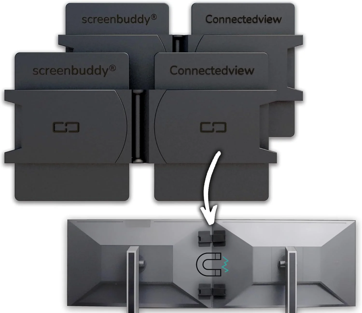 screenbuddy ConnectedView I لوازم جانبی نوآورانه کامپیوتر I لوازم جانبی کامپیوتر I لوازم جانبی گیمینگ برای تنظیمات بهینه بازی I اتصال مغناطیسی صفحه نمایش برای کار ارگونومیک