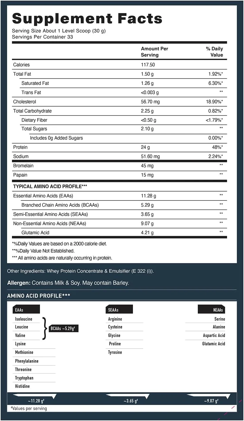 پروتئین وی کنسانتره خام MuscleBlaze 80% با آنزیم های گوارشی افزوده (بدون طعم، 1 کیلوگرم / 2.2 پوند) | دارای گواهینامه Labdoor USA پروتئین وی کنسانتره خام MuscleBlaze 80% با آنزیم های گوارشی افزوده (بدون طعم، 1 کیلوگرم / 2.2 پوند) | دارای گواهینامه Labdoor USA