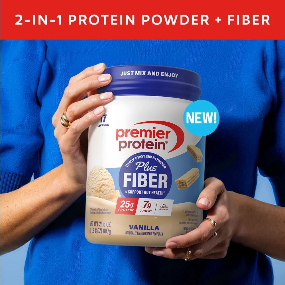 پودر پروتئین Premier Protein Protein Plus Fiber، 25 گرم پروتئین، 7 گرم فیبر، وانیلی، 17 سروینگ پودر پروتئین Premier Protein Protein Plus Fiber، 25 گرم پروتئین، 7 گرم فیبر، وانیلی، 17 سروینگ