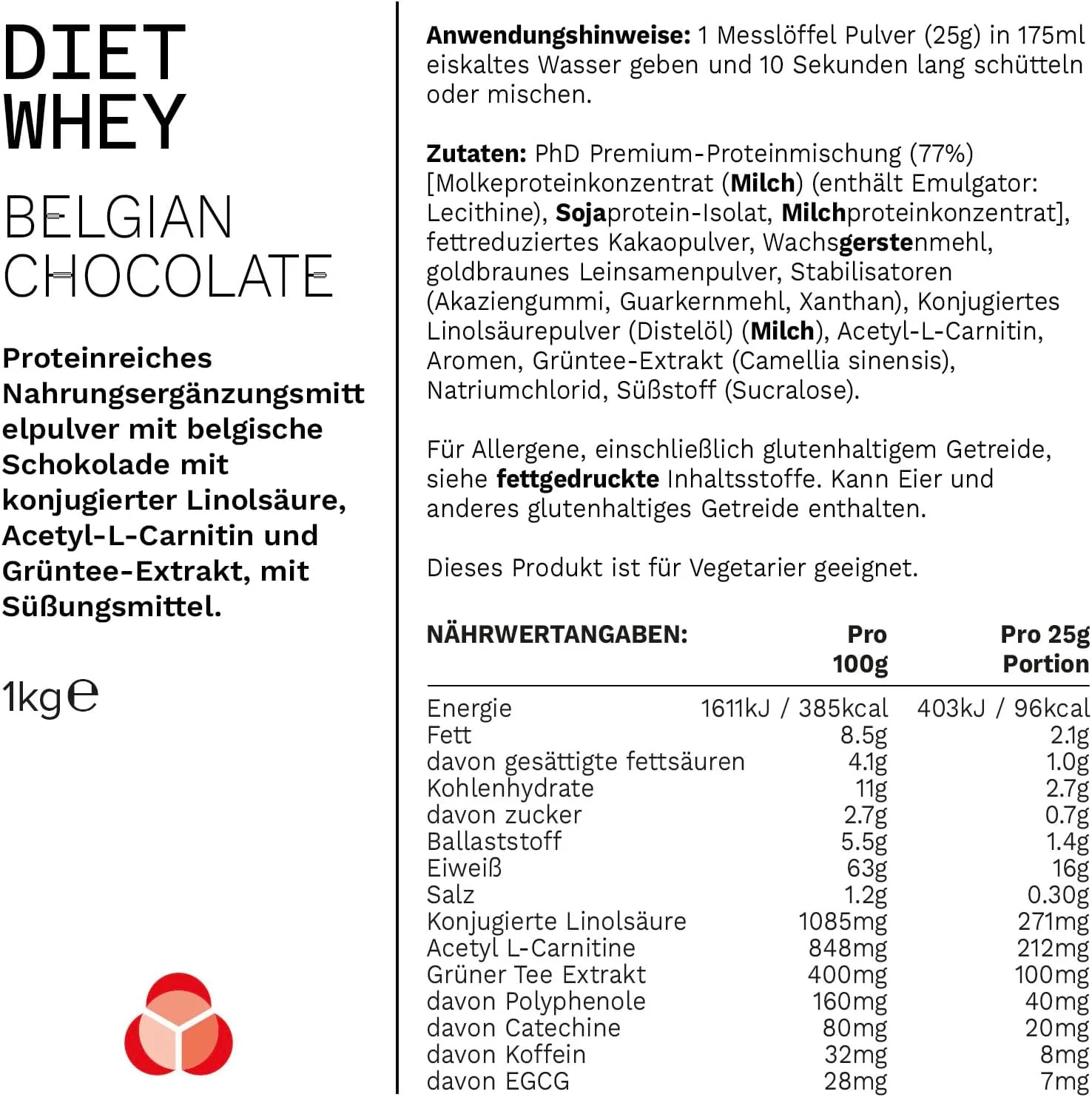 پودر پروتئین رژیمی PhD Nutrition Diet Whey High Protein Lean Matrix | پودر پروتئین شکلات بلژیکی کم کالری | کیسه 1 کیلوگرمی، 40 سروینگ پودر پروتئین رژیمی PhD Nutrition Diet Whey High Protein Lean Matrix | پودر پروتئین شکلات بلژیکی کم کالری | کیسه 1 کیلوگرمی، 40 سروینگ