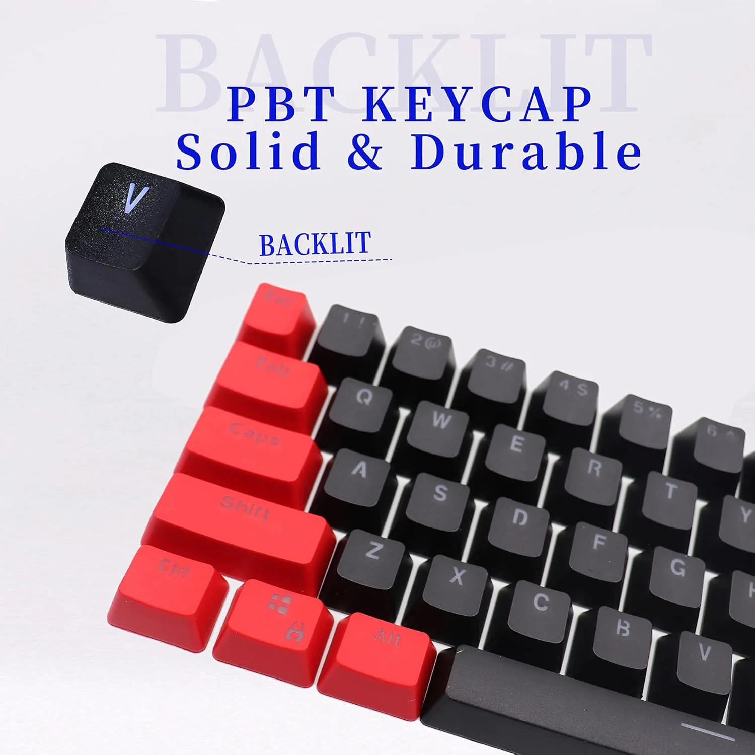 Guffercty kred GTSP و کلیدهای مشکی 60% درصد PBT مجموعه کلید با کلید فاصله 6.25U برای صفحه کلید گیمینگ سوئیچ های Cherry MX Gateron Kailh (فقط کلیدها) Guffercty kred GTSP و کلیدهای مشکی 60% درصد PBT مجموعه کلید با کلید فاصله 6.25U برای صفحه کلید گیمینگ سوئیچ های Cherry MX Gateron Kailh (فقط کلیدها)