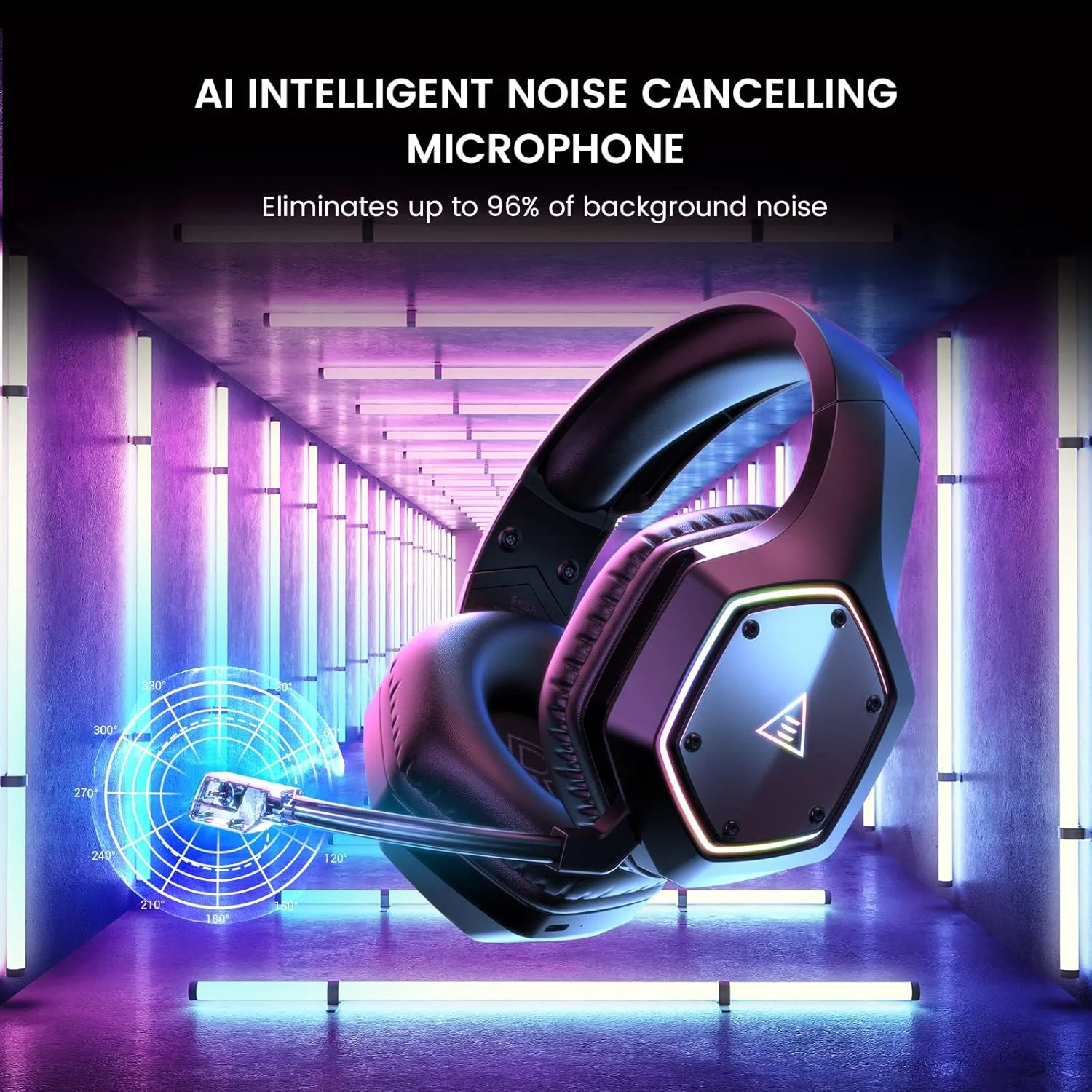 هدست بی سیم EKSA برای کامپیوتر PC PS4 PS5 - صدای فراگیر 7.1، میکروفون حذف نویز هوشمند AI (ENC)، دانگل USB 2.4G با تاخیر کم، باتری 36 ساعته، حالت بازی/موسیقی، نور RGB هدست بی سیم EKSA برای کامپیوتر PC PS4 PS5 - صدای فراگیر 7.1، میکروفون حذف نویز هوشمند AI (ENC)، دانگل USB 2.4G با تاخیر کم، باتری 36 ساعته، حالت بازی/موسیقی، نور RGB