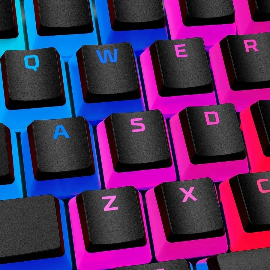 کلیدهای کیبورد Hyperx Hkcpxp-Bk-Us/G مدل Pudding با نورپردازی RGB مجموعه کامل کلید (مشکی PBT) - طرح بندی ایالات متحده