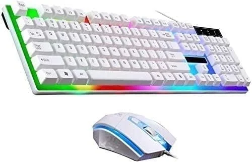 ست کیبورد گیمینگ RGB و ماوس دارای نور پس زمینه WWBMZ، کیبورد سیمی دارای نور پس زمینه USB، ست ماوس کیبورد گیمینگ LED، ضد آب