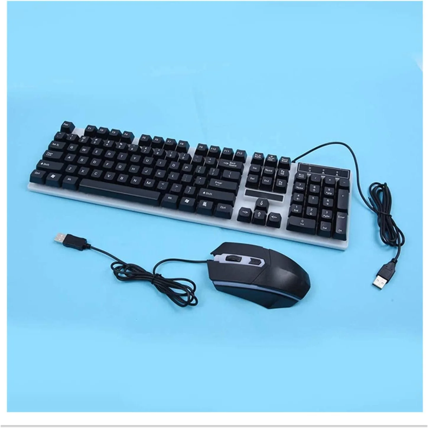مجموعه کیبورد و ماوس گیمینگ مکانیکی FAZIRAN MNDEAN، LED رنگین کمانی، اتصال USB سیمی (مشکی)