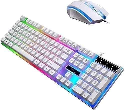 ست کیبورد گیمینگ RGB و ماوس دارای نور پس زمینه WWBMZ، کیبورد سیمی دارای نور پس زمینه USB، ست ماوس کیبورد گیمینگ LED، ضد آب