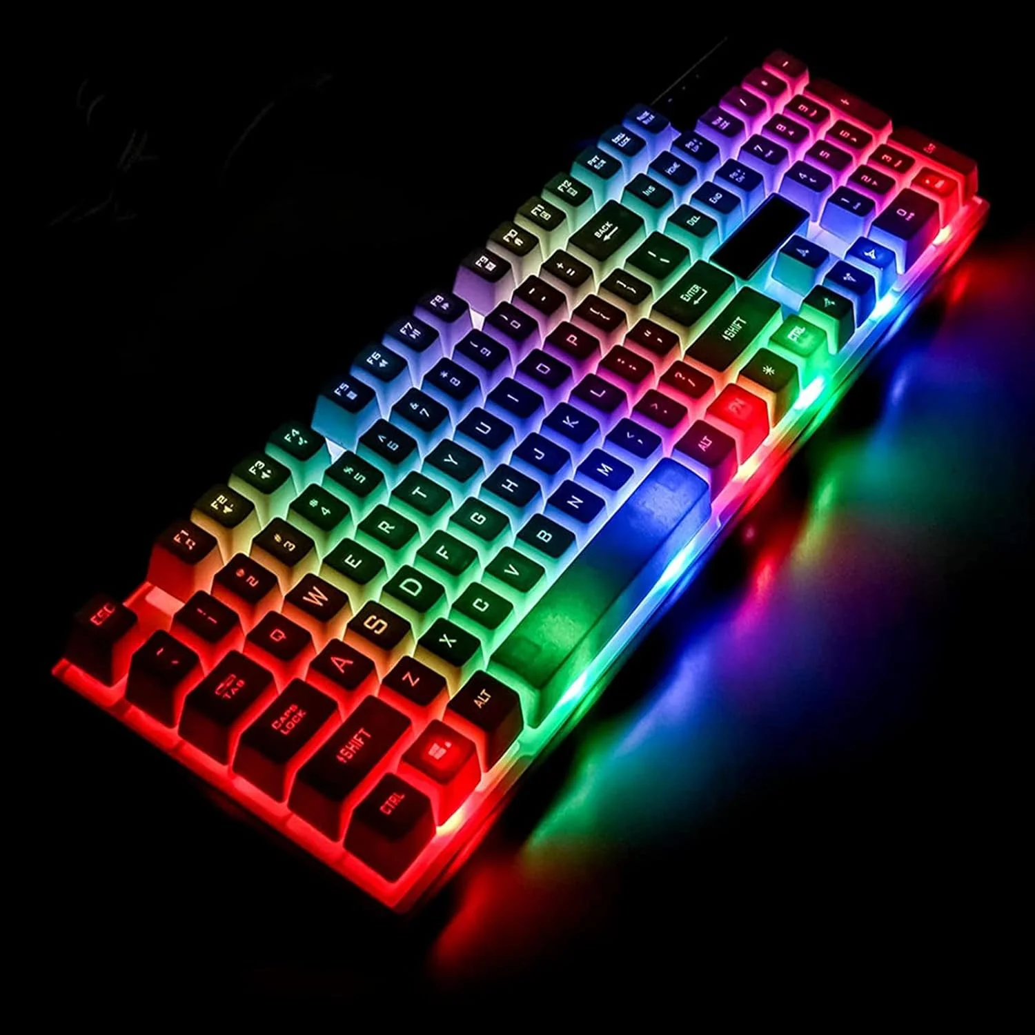 مجموعه کیبورد و ماوس گیمینگ مکانیکی FAZIRAN MNDEAN، LED رنگین کمانی، اتصال USB سیمی (مشکی)