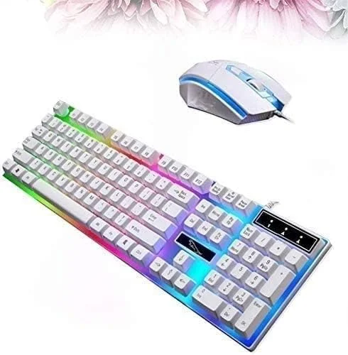 ست کیبورد گیمینگ RGB و ماوس دارای نور پس زمینه WWBMZ، کیبورد سیمی دارای نور پس زمینه USB، ست ماوس کیبورد گیمینگ LED، ضد آب