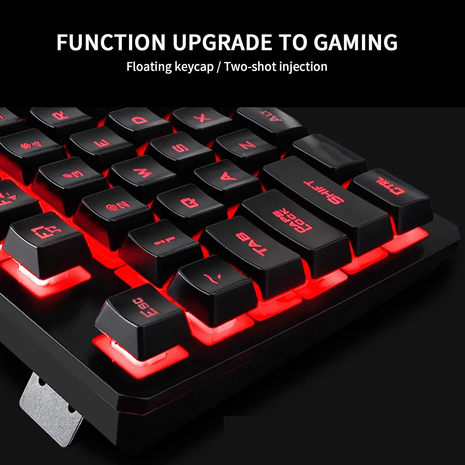 ست کیبورد و ماوس، کیبورد گیمینگ سیم دار USB با نور پس زمینه 3 رنگ و ماوس کمبو برای کامپیوتر PC لپ تاپ، کیبورد کامپیوتر، DPI قابل تنظیم 800DPI/1200DPI/1600DPI/2000DPI (مشکی)