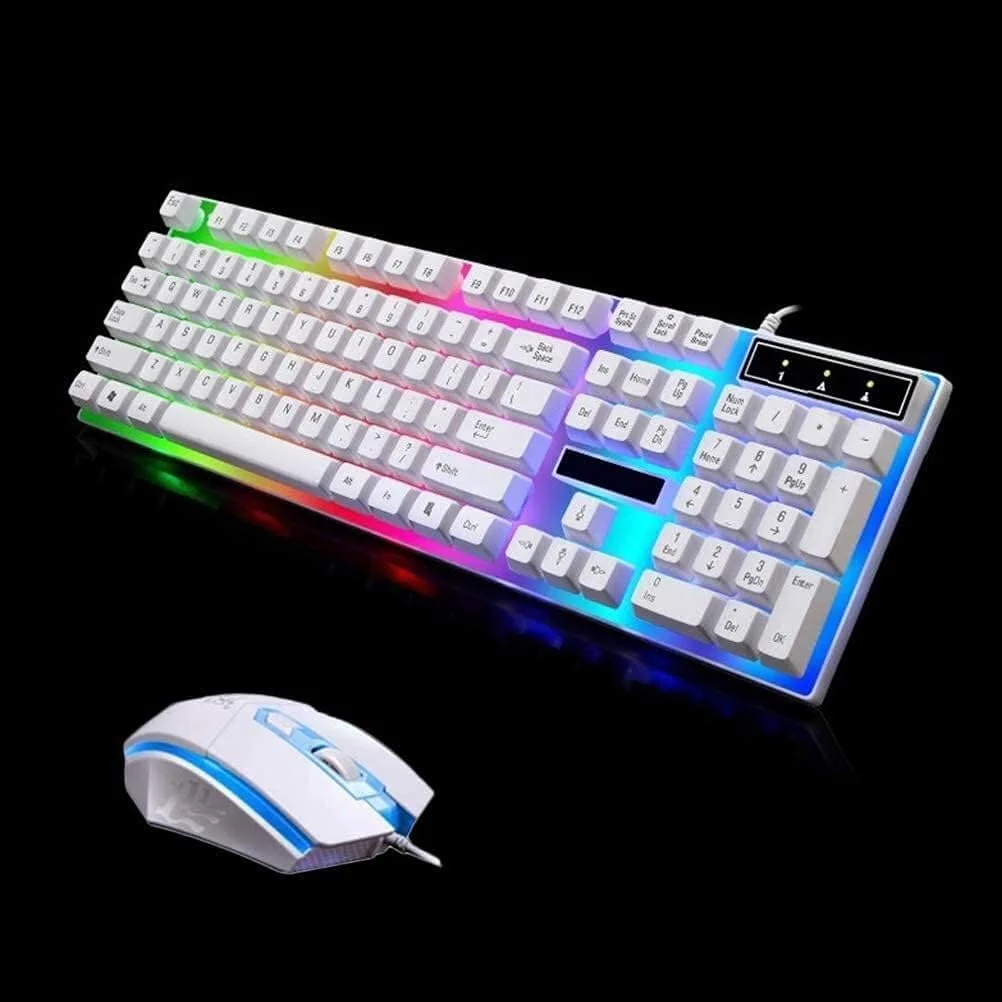 ست کیبورد و ماوس گیمینگ مکانیکی ارگونومیک USB با نور پس زمینه LED NEWNAN، ست ترکیبی کیبورد و ماوس سیمی مشکی (سفید) ست کیبورد و ماوس گیمینگ مکانیکی ارگونومیک USB با نور پس زمینه LED NEWNAN، ست ترکیبی کیبورد و ماوس سیمی مشکی (سفید)