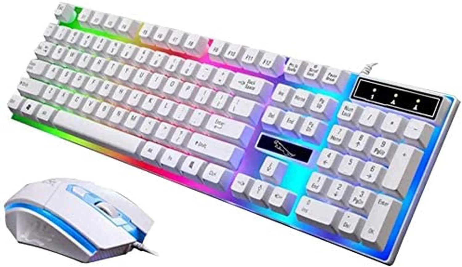 ست کیبورد و ماوس گیمینگ مکانیکی ارگونومیک USB با نور پس زمینه LED NEWNAN، ست ترکیبی کیبورد و ماوس سیمی مشکی (سفید) ست کیبورد و ماوس گیمینگ مکانیکی ارگونومیک USB با نور پس زمینه LED NEWNAN، ست ترکیبی کیبورد و ماوس سیمی مشکی (سفید)
