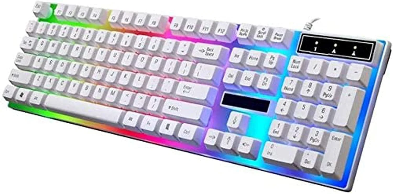 ست کیبورد و ماوس گیمینگ مکانیکی ارگونومیک USB با نور پس زمینه LED NEWNAN، ست ترکیبی کیبورد و ماوس سیمی مشکی (سفید) ست کیبورد و ماوس گیمینگ مکانیکی ارگونومیک USB با نور پس زمینه LED NEWNAN، ست ترکیبی کیبورد و ماوس سیمی مشکی (سفید)