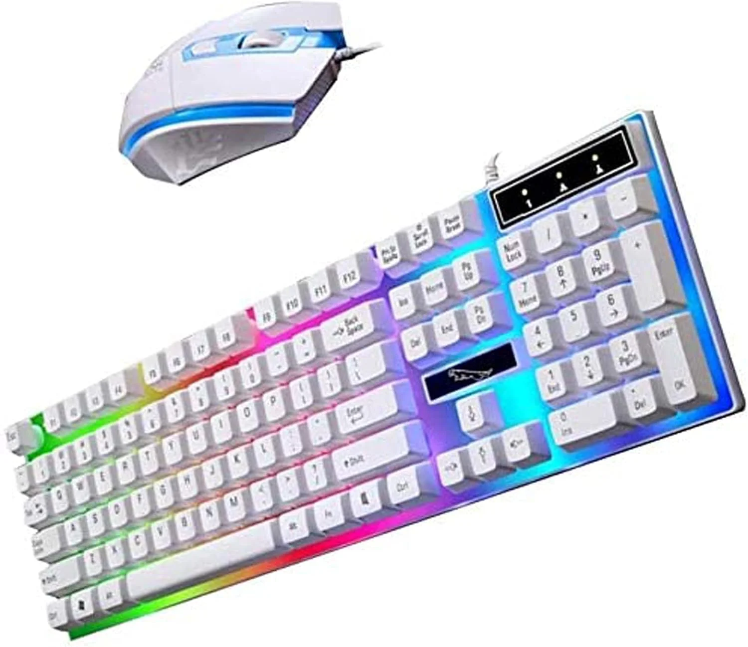 ست کیبورد و ماوس گیمینگ مکانیکی ارگونومیک USB با نور پس زمینه LED NEWNAN، ست ترکیبی کیبورد و ماوس سیمی مشکی (سفید) ست کیبورد و ماوس گیمینگ مکانیکی ارگونومیک USB با نور پس زمینه LED NEWNAN، ست ترکیبی کیبورد و ماوس سیمی مشکی (سفید)