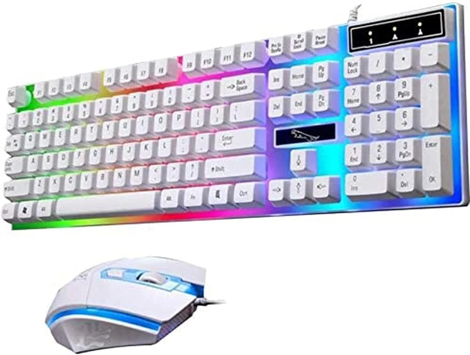 ست کیبورد و ماوس گیمینگ مکانیکی ارگونومیک USB با نور پس زمینه LED NEWNAN، ست ترکیبی کیبورد و ماوس سیمی مشکی (سفید) ست کیبورد و ماوس گیمینگ مکانیکی ارگونومیک USB با نور پس زمینه LED NEWNAN، ست ترکیبی کیبورد و ماوس سیمی مشکی (سفید)