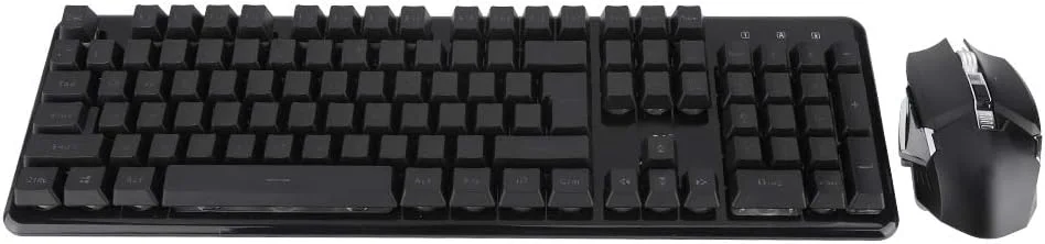 کیبورد بی سیم 620، کیبورد و ماوس گیمینگ با نورپردازی و شارژ بی سیم، 104 کلید USB (یخی آبی)