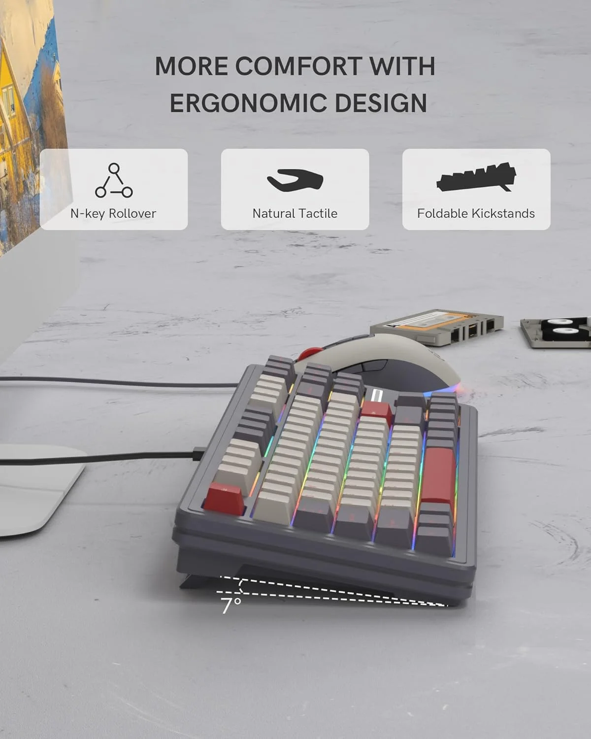 مجموعه کیبورد و ماوس گیمینگ مکانیکی COSTOM M87، کیبورد سیمی 75% رترو با نور پس زمینه RGB، 87 کلید (سبک Gorpcore) مجموعه کیبورد و ماوس گیمینگ مکانیکی COSTOM M87، کیبورد سیمی 75% رترو با نور پس زمینه RGB، 87 کلید (سبک Gorpcore)