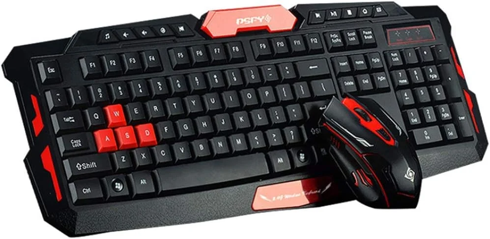 ست کیبورد و ماوس بی‌سیم گیمینگ USB 2.4G برای کامپیوتر رومیزی و لپ‌تاپ