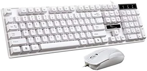 مجموعه ماوس و کیبورد سیم دار USB گیمینگ و اداری GHZHEGIZHUND مدل Q17 با 104 کلید، طول کابل کیبورد: 1.4 متر، طول کابل ماوس: 1.3 متر (مشکی) لوازم جانبی کامپیوتر