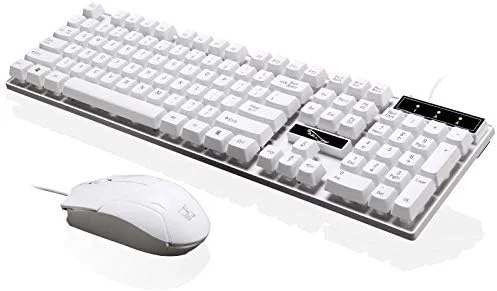 مجموعه ماوس و کیبورد سیم دار USB گیمینگ و اداری GHZHEGIZHUND مدل Q17 با 104 کلید، طول کابل کیبورد: 1.4 متر، طول کابل ماوس: 1.3 متر (مشکی) لوازم جانبی کامپیوتر