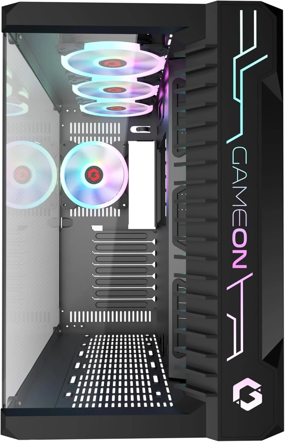 کیس گیمینگ مید تاور GAMEON Emperor Midnight III Series، نورپردازی 120mm ARGB+PWM، شیشه حرارت دیده، فن های خنک کننده RGB از پیش نصب شده، فیلترهای گرد و غبار، سازگاری گسترده با مادربرد، مشکی کیس گیمینگ مید تاور GAMEON Emperor Midnight III Series، نورپردازی 120mm ARGB+PWM، شیشه حرارت دیده، فن های خنک کننده RGB از پیش نصب شده، فیلترهای گرد و غبار، سازگاری گسترده با مادربرد، مشکی